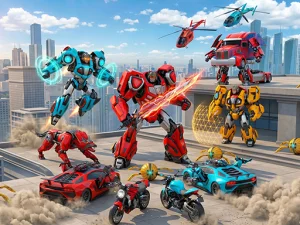Flying Robot Transform Car Games image